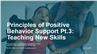 Principles of Positive Behavior Support Pt.3: Teaching New Skills